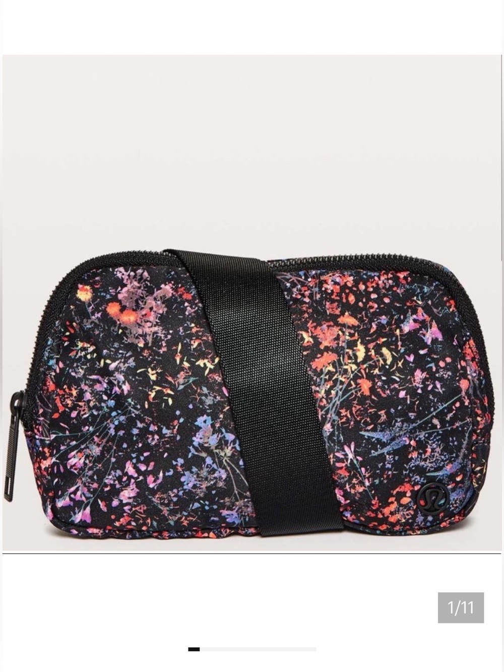 Rare lululemon athletica Black Multi Floral-Print bag belt